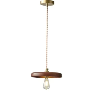 Modern Solid Wood Disc Pendant Light PD005 2