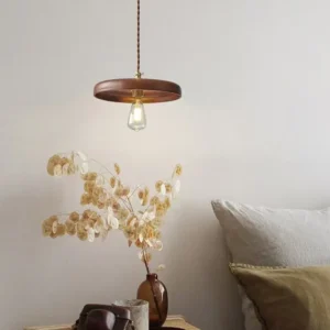 Modern Solid Wood Disc Pendant Light PD005 5