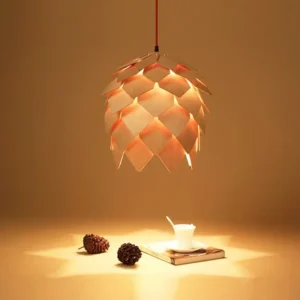 Scandinavian Pinecone Wooden Pendant Light PD006 3