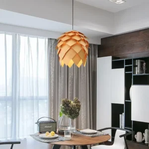 Scandinavian Pinecone Wooden Pendant Light PD006 5