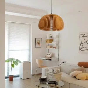 Scandinavian Wooden Slatted Pendant Light PD007 2