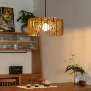 Geometric Wooden Pendant Light PD008 1