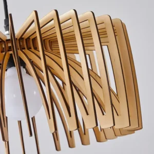Geometric Wooden Pendant Light PD008 4