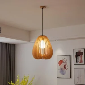 Scandinavian Teardrop Wooden Pendant Light PD009 4