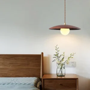 Wood & Opal Glass Pendant Light PD013 3