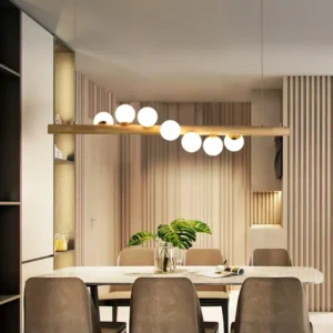 Modern Wooden Linear Globe Chandelier PD014 2