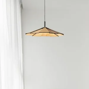 Modern Wooden Geometric Pendant Light PD015 1