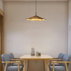 Modern Wooden Geometric Pendant Light PD015 3