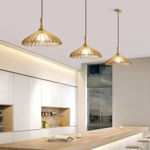 Mid-Century Wooden Slatted Pendant Light PD016 3