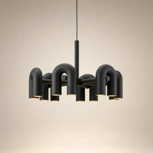 Sculptural Curved Tube Pendant Chandelier BP2031