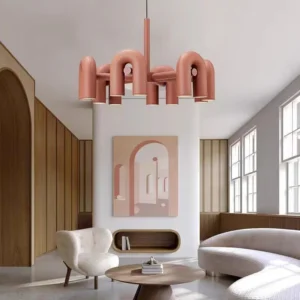 Sculptural Curved Tube Pendant Chandelier BP2031 1