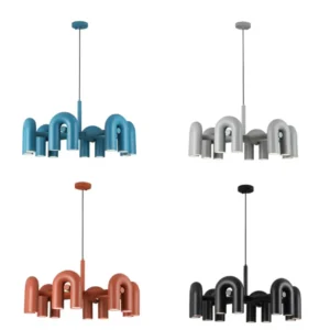 Sculptural Curved Tube Pendant Chandelier BP2031 2
