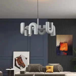 Sculptural Curved Tube Pendant Chandelier BP2031 3