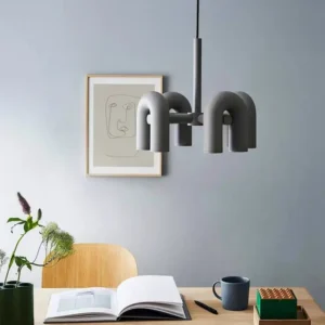 Sculptural Curved Tube Pendant Chandelier BP2031 4