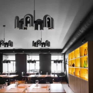 Sculptural Curved Tube Pendant Chandelier BP2031 5