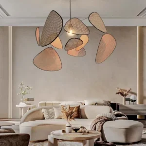 Organic Rattan Leaf Pendant Chandelier BP2034 2