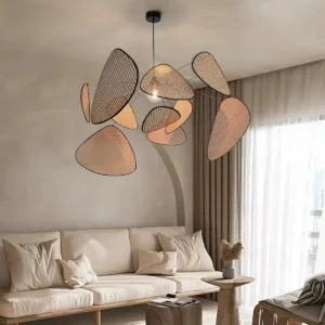 Organic Rattan Leaf Pendant Chandelier BP2034 3
