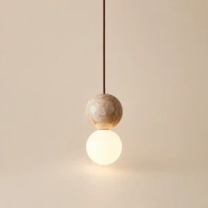 Handcrafted Travertine Orb Pendant Light P3029