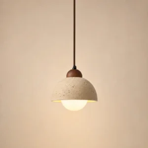 Wabi-Sabi Travertine Dome Pendant Light P3032