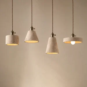 Wabi Sabi Travertine & Brass Pendant Light P3034