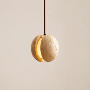 Minimalist Travertine Orb Pendant Light P3038
