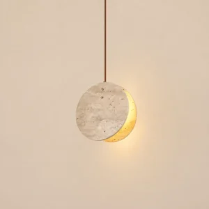 Modern Travertine Disc Pendant Light P3039