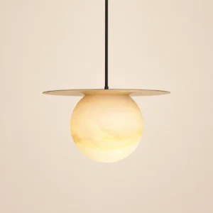 Modern Stainless steel & Alabaster Ball Pendant Light PA012