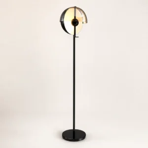 Rotatable Half Sphere Glass Floor Lamp with Black Metal FL-A001