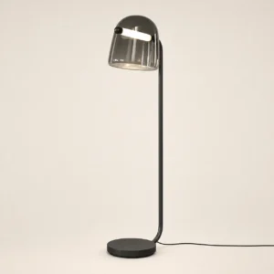 Modern Dome Glass Floor Lamp with Curved Black Metal FL-A004