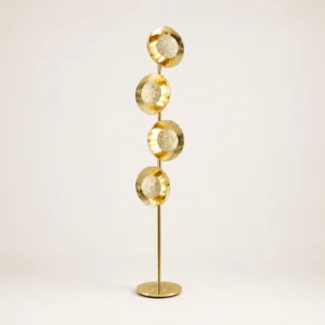 Modern Decorative Vertical Four Round Disc Brass Floor Lamp FL-A026
