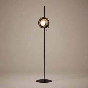 Minimalist Single Circle Metal Frame Floor Lamp with Frosted Globe Glass FL-A029