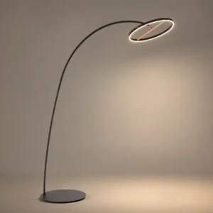 Minimalist Curved Arc LED Circular Ring Floor Lamp FL-A036