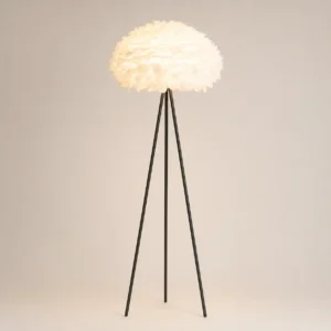 Minimalist Romantic Feather Floor Lamp Black Tripod Frame FL-A045