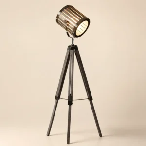 Industrial Vintage Wood Tripod Floor Lamp FL-B021
