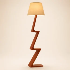 Geometric Z-Shaped Solid Wood Standing Floor Lamp FL-B023