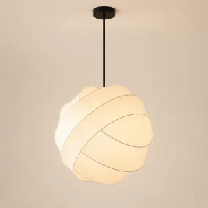 Modern Natural Silk Orb Pendant Light P5006