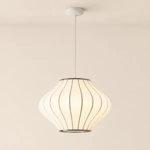 Handmade White Silk Pendant Lamp P5016
