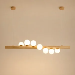 Modern Wooden Linear Globe Chandelier PD014