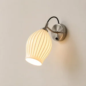 Sand nickel Adjustable Vertical Ribbed Ceramic Wall Lamp WA1045