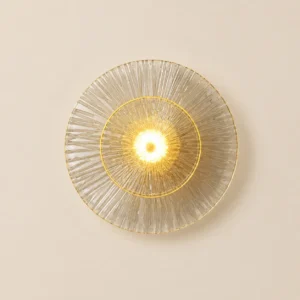 Modern Brass Ribbed Glass Wall Sconce WA1001