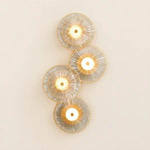 Modern Four-Disc Ribbed Glass Wall Light WA1001/4