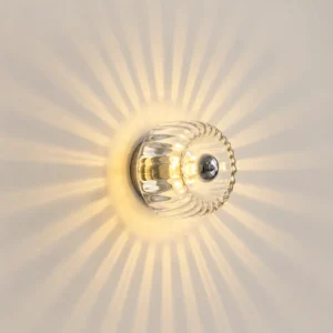 Modern Clear Fluted Glass Wall Lamp for Hotel Corridor Bedroom WA1012