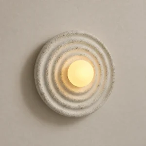 Wabi Sabi Textured Resin Round Decor Wall Sconce WA1029