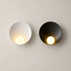 Modern Concave Round Resin & Glass Decor Wall Sconce WA1030