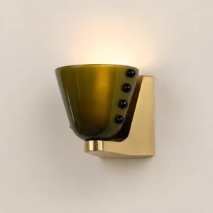 Modern Brass Metal Base with Dot Glass Cone Wall Sconce WA1047