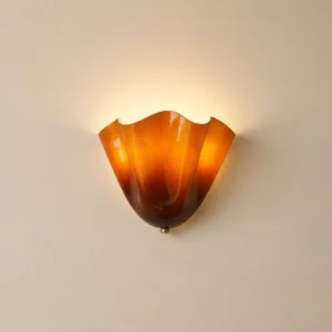 Art Deco Fluted Wavy Tulip Glass Wall Lamp WA1049