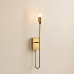 Modern Brass Metal and Glass Wall Sconce WA1054