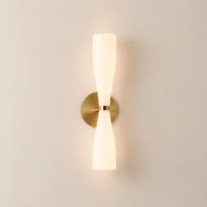 Simple Symmetric Double Fluted Opal Glass Wall Lamp WA1056