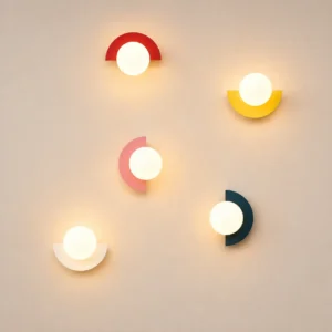 Minimalist Macaron Color Crescent Globe Wall Sconce WA1074