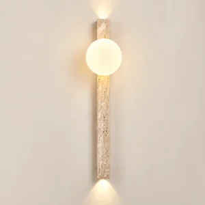 Wabi Sabi Tall Linear Travertine Wall lamp for Entryway Interior WB2024